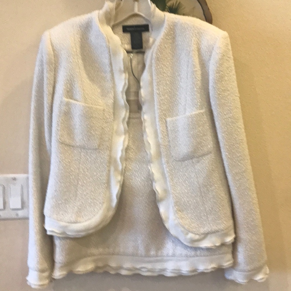 Moda International Cream Wool Suit - Size 6